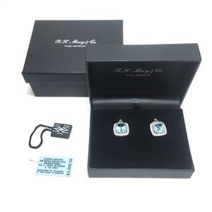Le Vian Blue Topaz White Sapphire Earrrings
